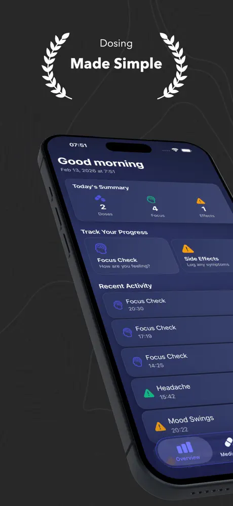 FocusDose Home Screen